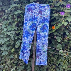 Zara Blue Fun Tie Dye Wide Leg Pants